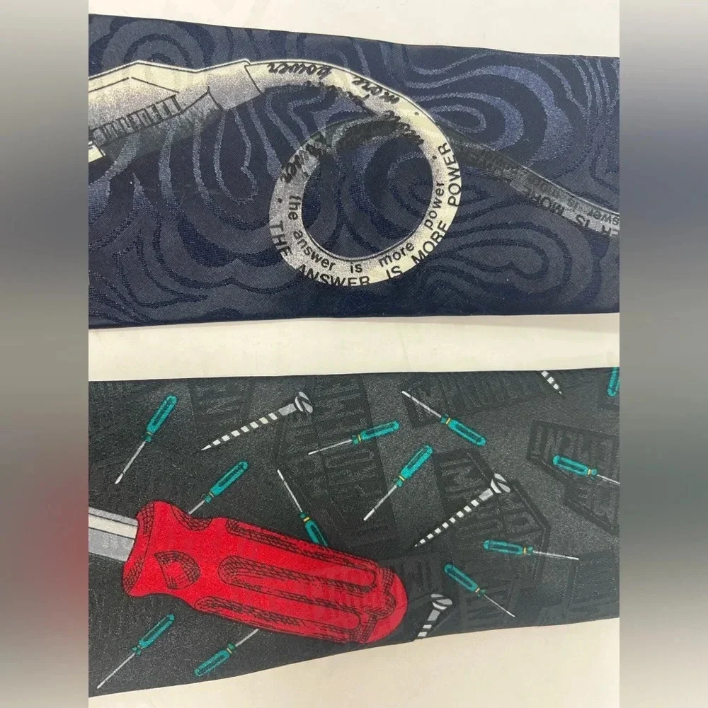 Vintage 90s Home Improvement Tool Time Tim Allen Novelty Ties Set of 2